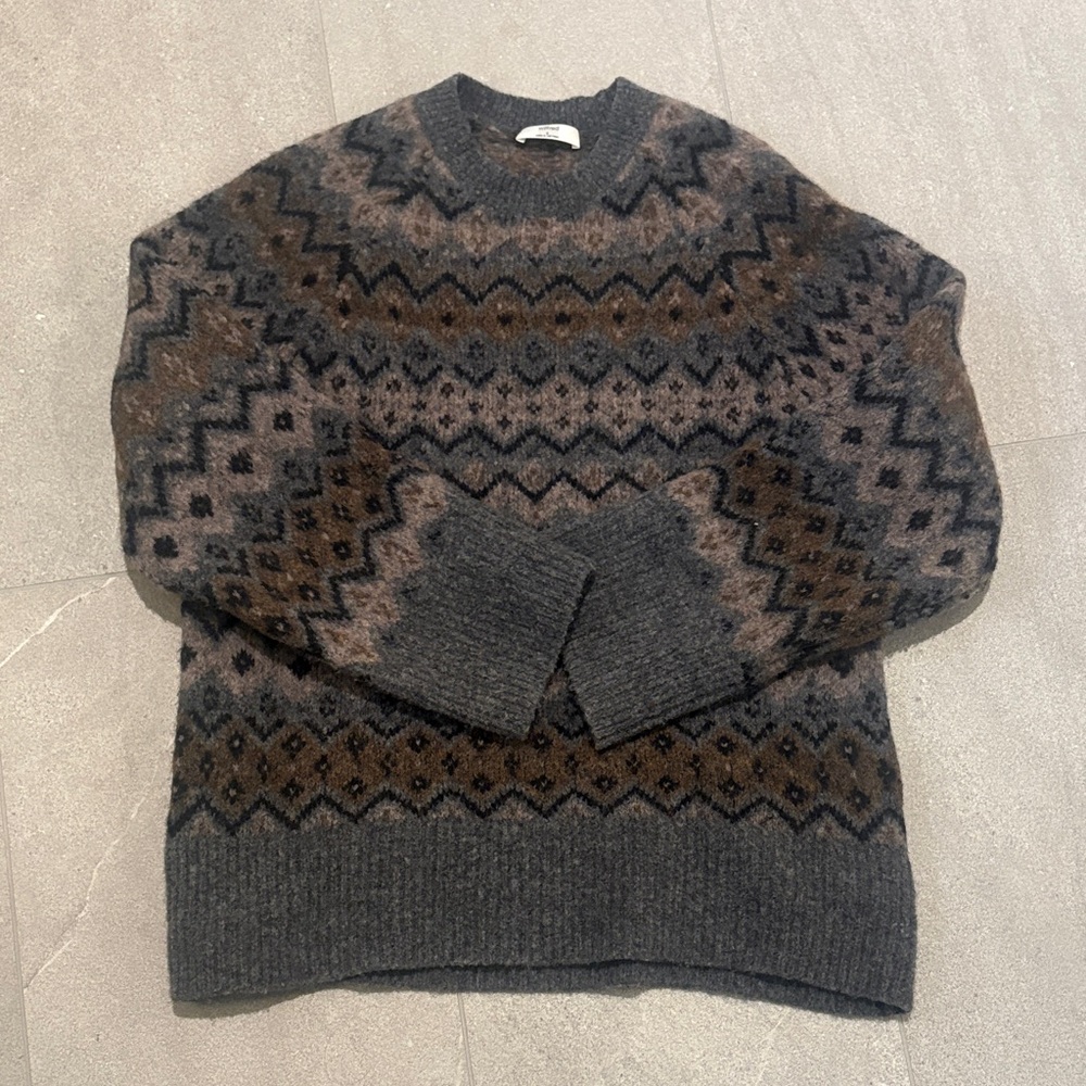 Aritzia Fair Isle Wool Crewneck Sweater